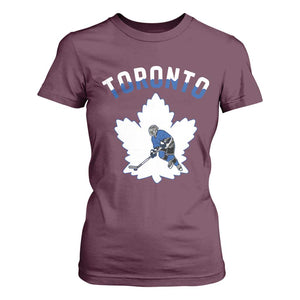 Toronto Ice Hockey Player T Shirt For Women Canadian Winter Sport TS12 Maroon Print Your Wear