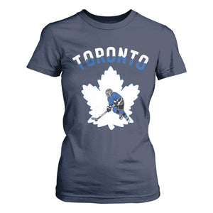 Toronto Ice Hockey Player T Shirt For Women Canadian Winter Sport TS12 Navy Print Your Wear
