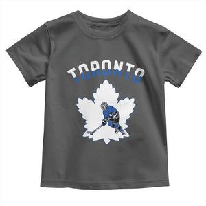 Toronto Ice Hockey Player Toddler T Shirt Canadian Winter Sport TS12 Dark Heather Print Your Wear