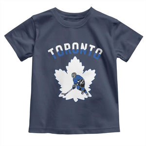 Toronto Ice Hockey Player Toddler T Shirt Canadian Winter Sport TS12 Navy Print Your Wear