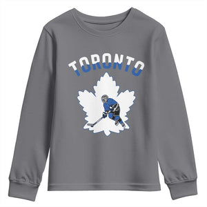 Toronto Ice Hockey Player Youth Sweatshirt Canadian Winter Sport TS12 Charcoal Print Your Wear