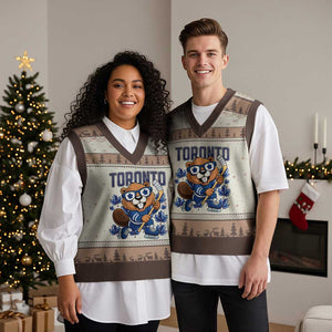 Toronto Ice Hockey Beaver V-Neck Knit Sweater Vest Canadian Pride Gift TS12 Mocha Mousse Print Your Wear