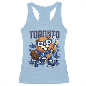 Toronto Ice Hockey Beaver Racerback Tank Top Canadian Pride Gift TS12 Light Blue Print Your Wear