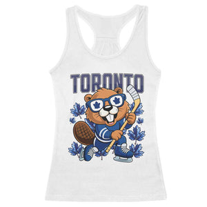 Toronto Ice Hockey Beaver Racerback Tank Top Canadian Pride Gift TS12 White Print Your Wear