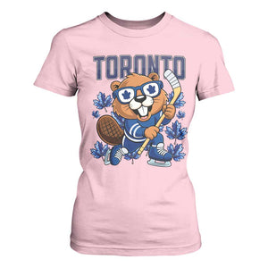 Toronto Ice Hockey Beaver T Shirt For Women Canadian Pride Gift TS12 Light Pink Print Your Wear