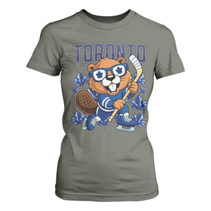 Toronto Ice Hockey Beaver T Shirt For Women Canadian Pride Gift TS12 Military Green Print Your Wear