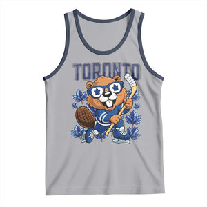 Toronto Ice Hockey Beaver Tank Top Canadian Pride Gift TS12 Athletic Heather Navy Print Your Wear