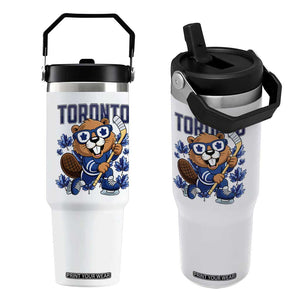 Toronto Ice Hockey Beaver Flip Straw Tumbler Canadian Pride Gift TS12 One Size: 30 oz White Print Your Wear