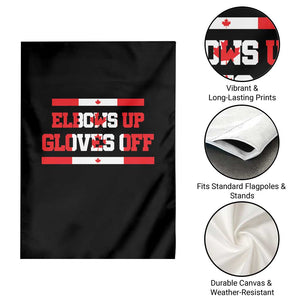 Elbows Up Gloves Off Garden Flag Canadian Ice Hockey Lover Gift TS12 Print Your Wear