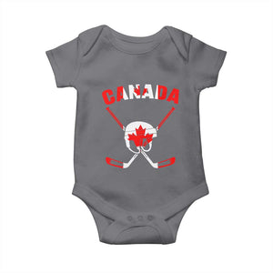 Canada Hockey Fan Ice Hockey Gear Red White Gift Baby Onesie TS12 Charcoal Print Your Wear
