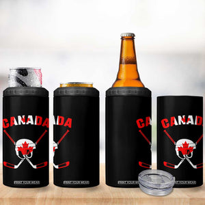 Canada Hockey Fan Ice Hockey Gear Red White Gift 4 in 1 Can Cooler Tumbler TS12 Print Your Wear