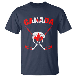 Canada Hockey Fan Ice Hockey Gear Red White Gift T Shirt TS12 Navy Print Your Wear