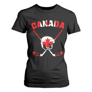 Canada Hockey Fan Ice Hockey Gear Red White Gift T Shirt For Women TS12 Black Print Your Wear