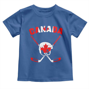 Canada Hockey Fan Ice Hockey Gear Red White Gift Toddler T Shirt TS12 Royal Blue Print Your Wear