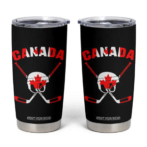 Canada Hockey Fan Ice Hockey Gear Red White Gift Tumbler Cup TS12 Black Print Your Wear