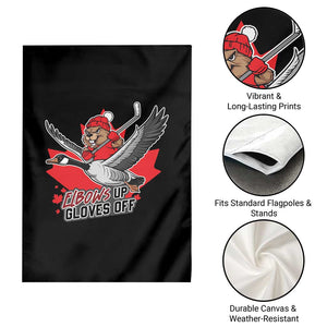 Elbows Up Gloves Off Garden Flag Canadian Ice Hockey Beaver Gift TS12 Print Your Wear