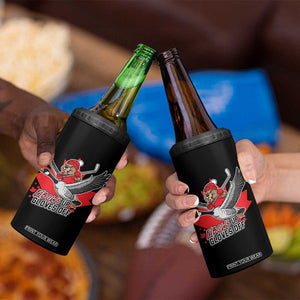 Elbows Up Gloves Off 4 in 1 Can Cooler Tumbler Canadian Ice Hockey Beaver Gift TS12 Print Your Wear