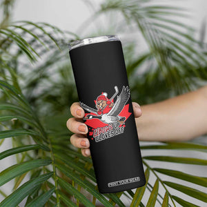 Elbows Up Gloves Off Skinny Tumbler Canadian Ice Hockey Beaver Gift TS12 Print Your Wear