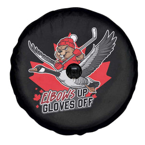 Elbows Up Gloves Off Spare Tire Cover Canadian Ice Hockey Beaver Gift TS12 Print Your Wear