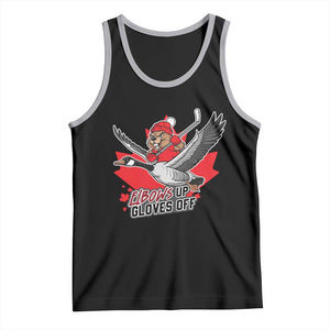 Elbows Up Gloves Off Tank Top Canadian Ice Hockey Beaver Gift TS12 Black Athletic Heather Print Your Wear