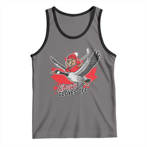Elbows Up Gloves Off Tank Top Canadian Ice Hockey Beaver Gift TS12 Deep Heather Black Print Your Wear