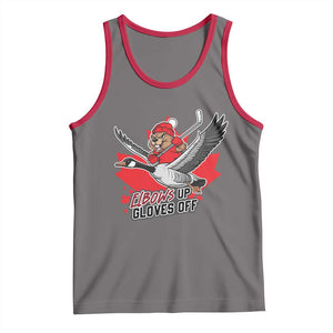 Elbows Up Gloves Off Tank Top Canadian Ice Hockey Beaver Gift TS12 Deep Heather Red Print Your Wear