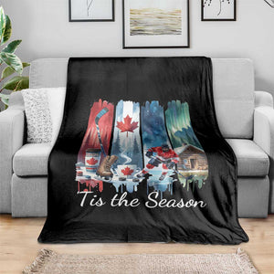 Christmas Canada Ice Hockey Lover Throw Blanket Tis The Season TS12 Print Your Wear