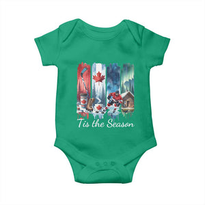 Christmas Canada Ice Hockey Lover Baby Onesie Tis The Season TS12 Irish Green Print Your Wear