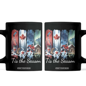 Christmas Canada Ice Hockey Lover Coffee Mug Tis The Season TS12 Black Print Your Wear