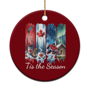 Christmas Canada Ice Hockey Lover Ceramic Ornament Tis The Season TS12 1pc Red Print Your Wear