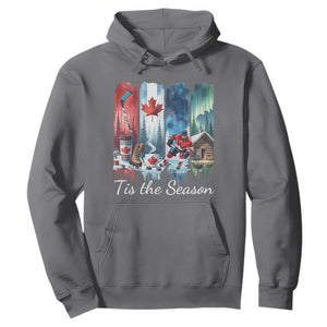 Christmas Canada Ice Hockey Lover Hoodie Tis The Season TS12 Charcoal Print Your Wear