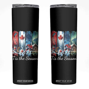 Christmas Canada Ice Hockey Lover Skinny Tumbler Tis The Season TS12 Black Print Your Wear