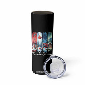Christmas Canada Ice Hockey Lover Skinny Tumbler Tis The Season TS12 Print Your Wear