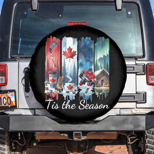 Christmas Canada Ice Hockey Lover Spare Tire Cover Tis The Season TS12 No hole Black Print Your Wear