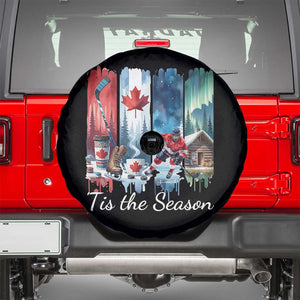 Christmas Canada Ice Hockey Lover Spare Tire Cover Tis The Season TS12 Black Print Your Wear