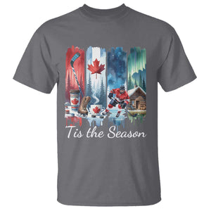 Christmas Canada Ice Hockey Lover T Shirt Tis The Season TS12 Charcoal Print Your Wear
