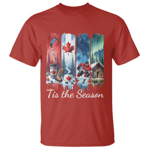 Christmas Canada Ice Hockey Lover T Shirt Tis The Season TS12 Red Print Your Wear