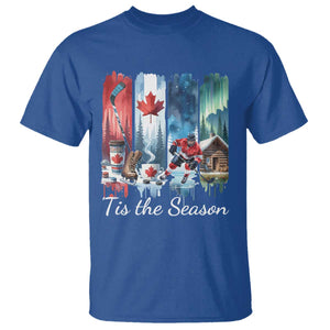 Christmas Canada Ice Hockey Lover T Shirt Tis The Season TS12 Royal Blue Print Your Wear