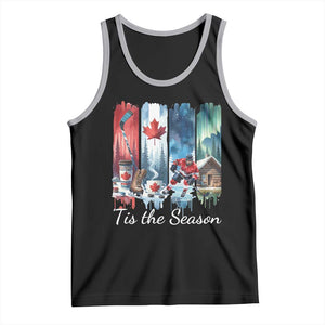 Christmas Canada Ice Hockey Lover Tank Top Tis The Season TS12 Black Athletic Heather Print Your Wear