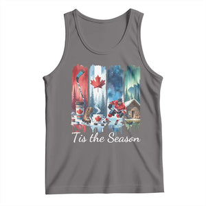 Christmas Canada Ice Hockey Lover Tank Top Tis The Season TS12 Deep Heather Print Your Wear