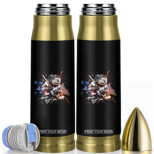 Funny Beaver Playing Ice Hockey Bullet Tumbler Winter Sports Gift TS12 Black Print Your Wear