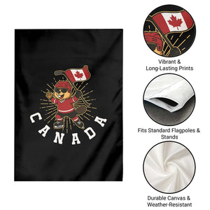 Funny Beaver Playing Ice Hockey With Canada Flag Gift Garden Flag TS12 Print Your Wear