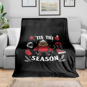Canadian Ice Hockey Beaver Throw Blanket Tis The Season Holiday Gift TS12 Print Your Wear