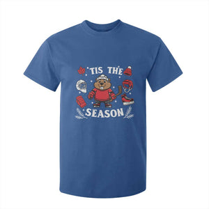 Canadian Ice Hockey Beaver T Shirt For Kid Tis The Season Holiday Gift TS12 Royal Blue Print Your Wear