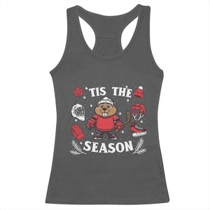 Canadian Ice Hockey Beaver Racerback Tank Top Tis The Season Holiday Gift TS12 Dark Heather Print Your Wear