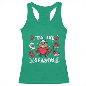 Canadian Ice Hockey Beaver Racerback Tank Top Tis The Season Holiday Gift TS12 Irish Green Print Your Wear