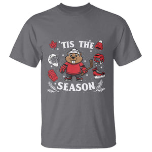 Canadian Ice Hockey Beaver T Shirt Tis The Season Holiday Gift TS12 Charcoal Print Your Wear
