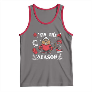 Canadian Ice Hockey Beaver Tank Top Tis The Season Holiday Gift TS12 Deep Heather Red Print Your Wear