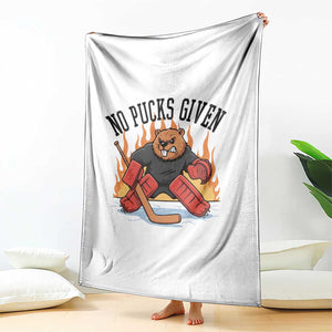 Funny Beaver Ice Hockey Goalie Gift Throw Blanket No Pucks Given TS12 Print Your Wear