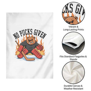 Funny Beaver Ice Hockey Goalie Gift Garden Flag No Pucks Given TS12 Print Your Wear